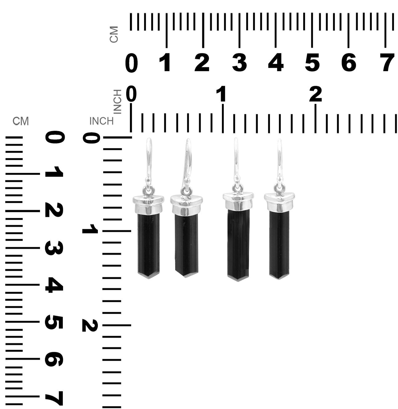Black Tourmaline Crystal Earring