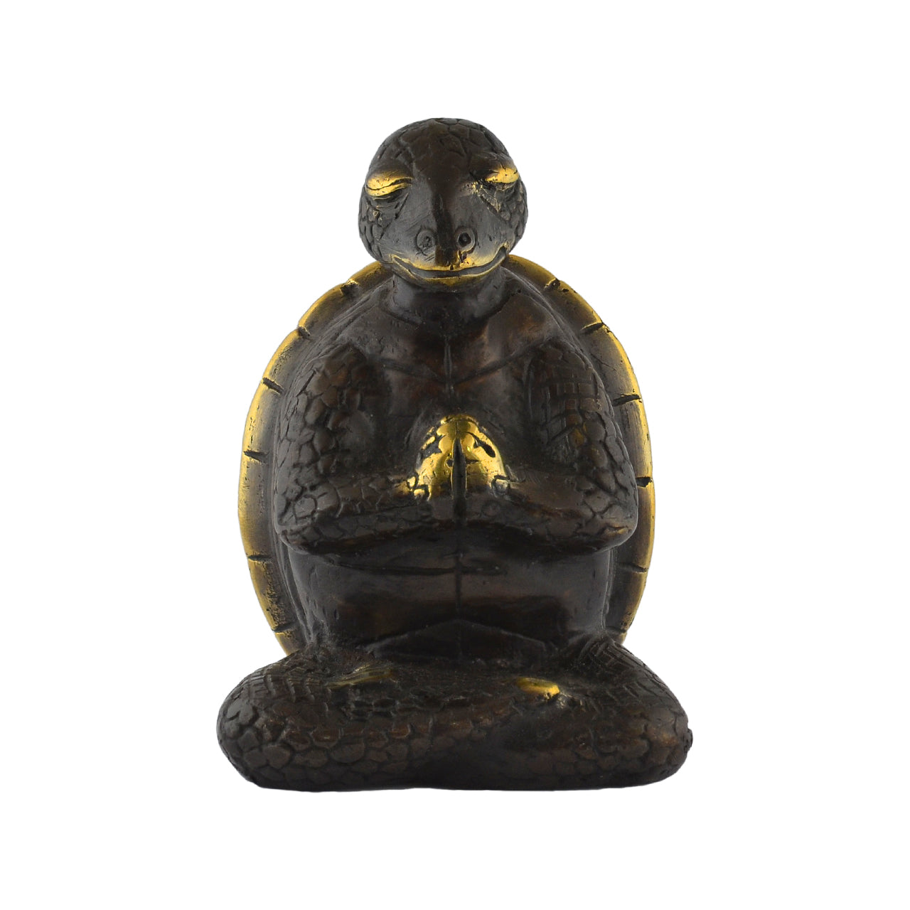 Turtle Meditation Brass Statue
