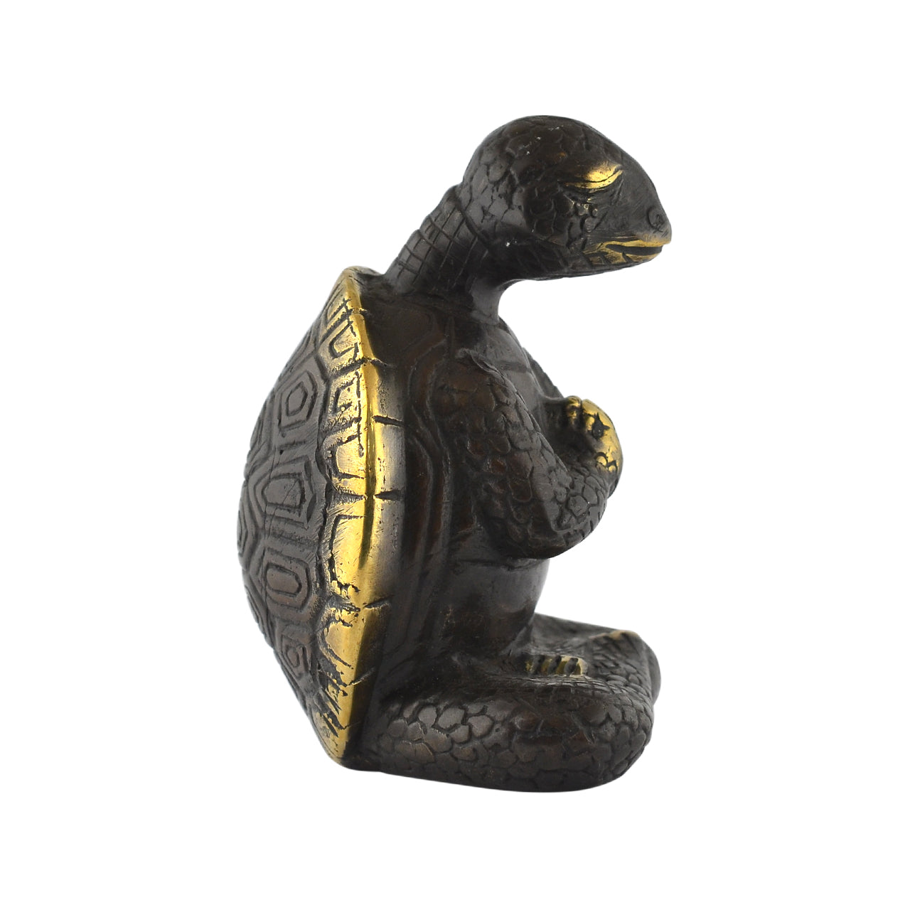 Turtle Meditation Brass Statue