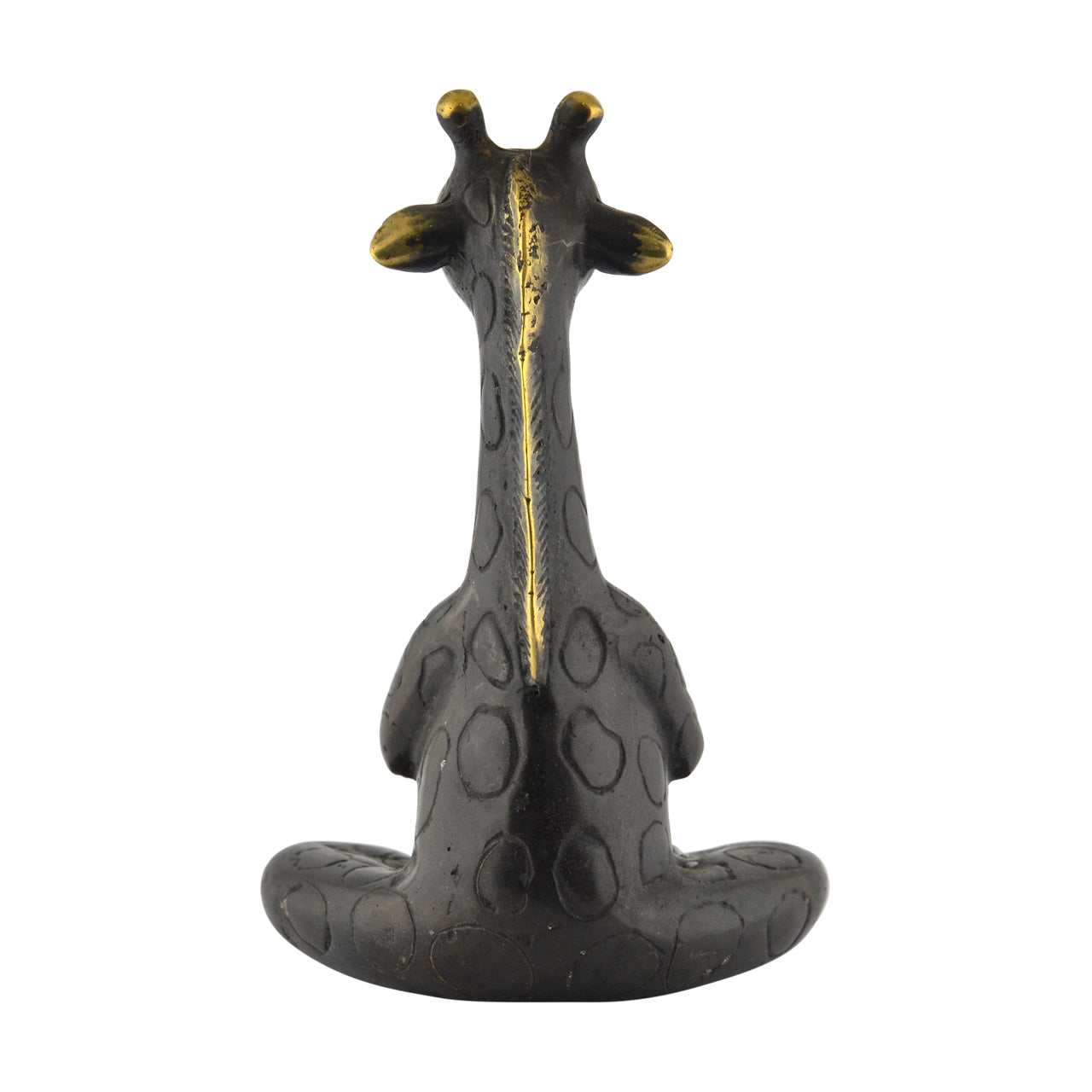 Giraffe Yoga Brass Statue