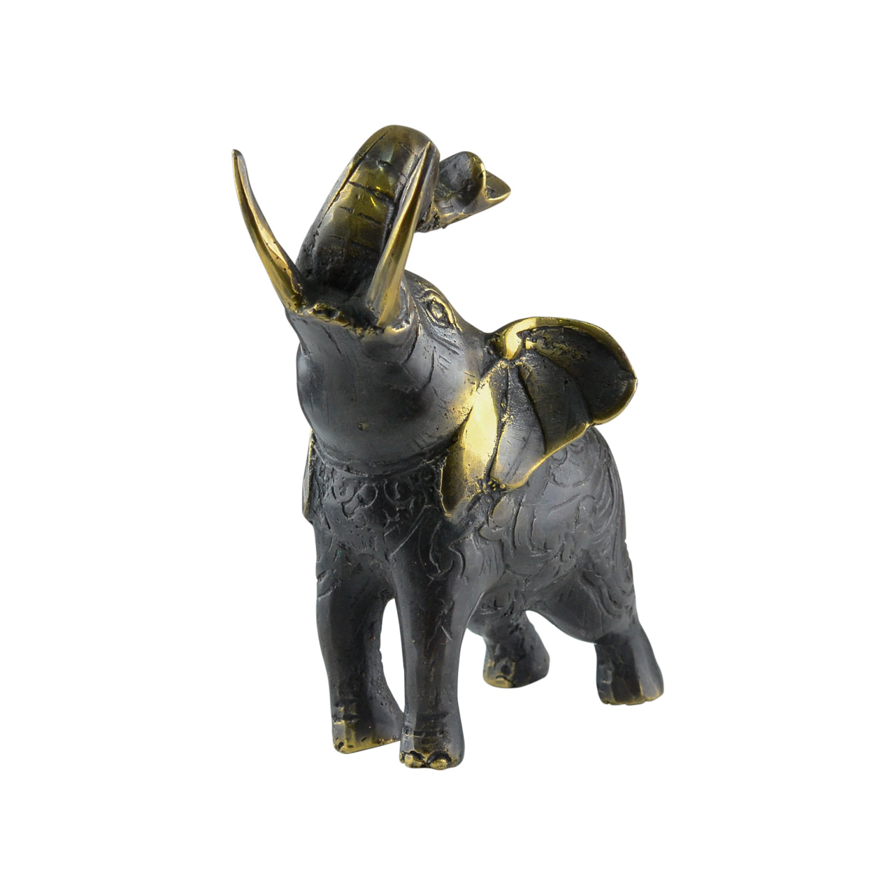 Elephant with Golden Tusk Brass Statue