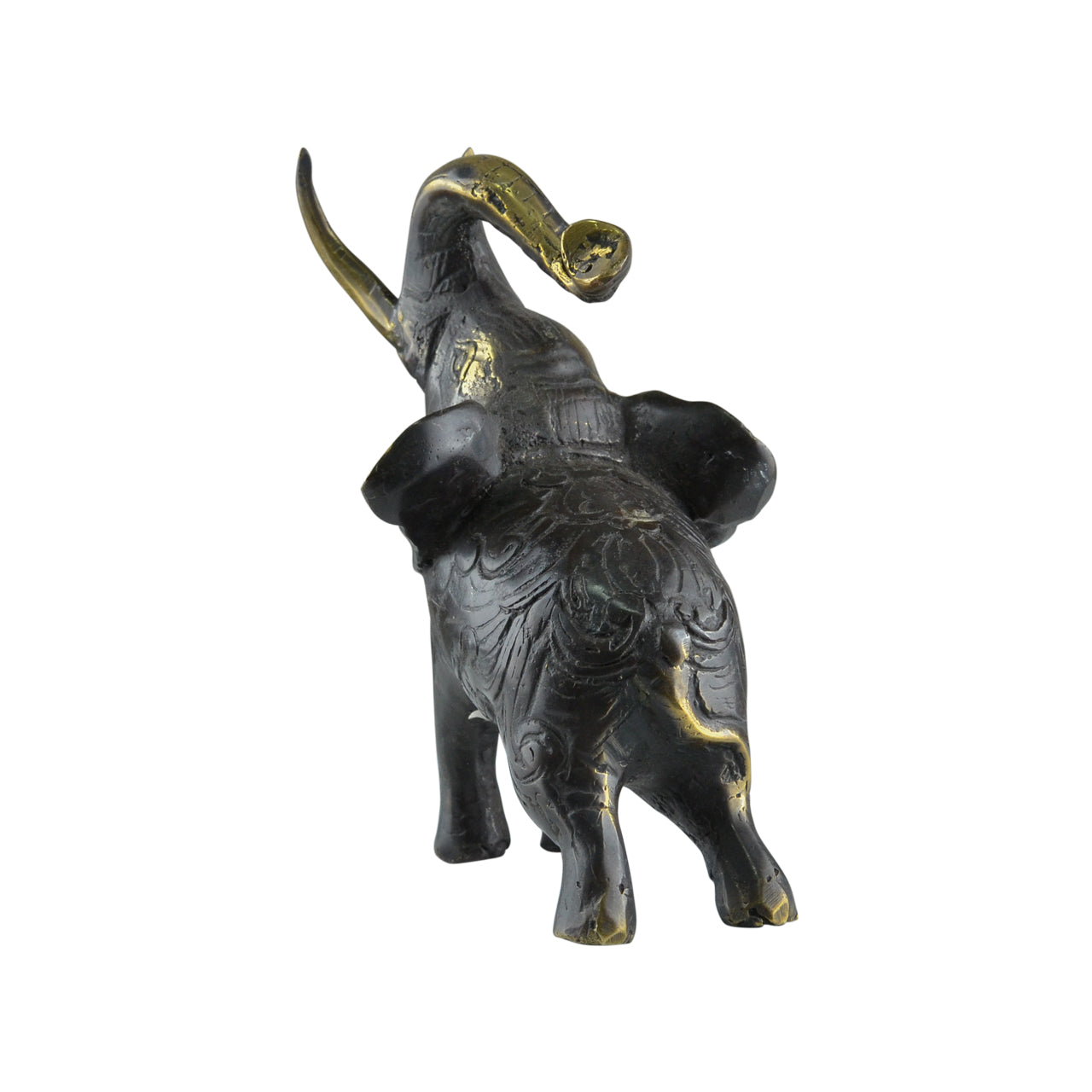 Elephant with Golden Tusk Brass Statue