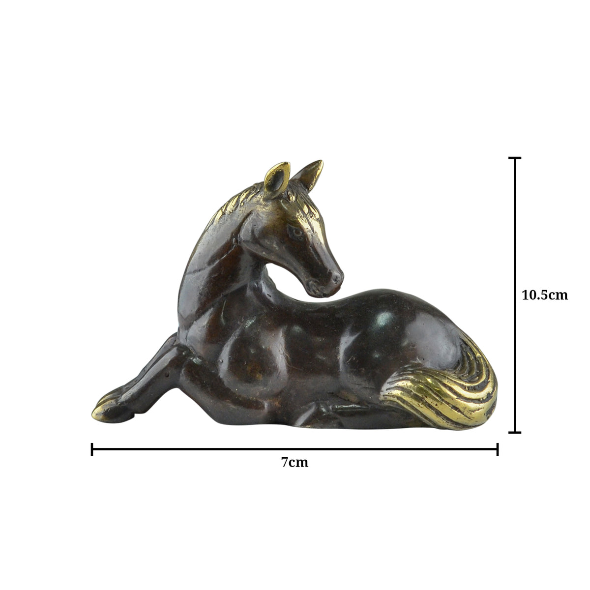 Lying Horse Brass Statue