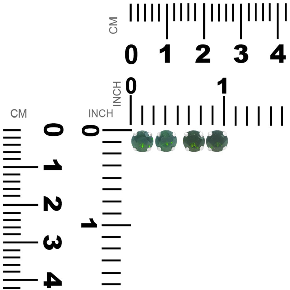 Chrome Diopside Faceted Round Post Earrings