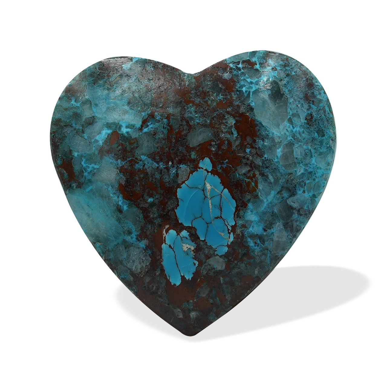 The Chile Chrysocolla Heart Cabochon 20mm - 1 piece