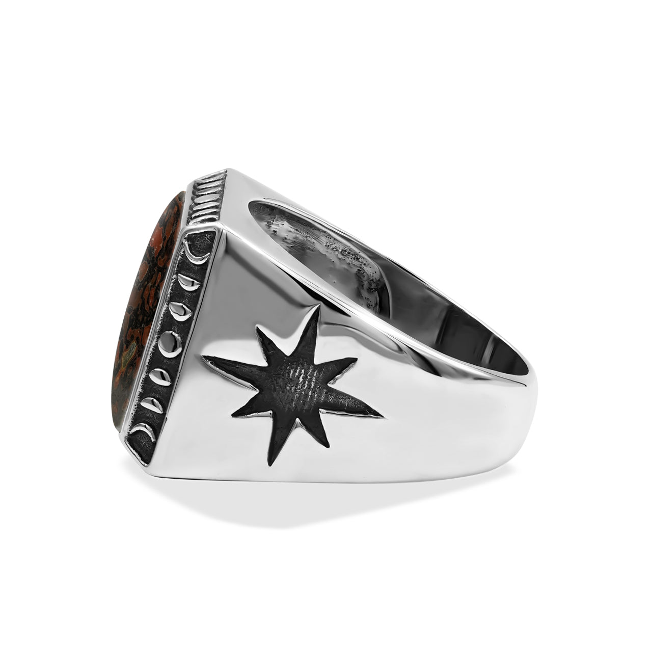Men's Ring Dinosaur Bone Square