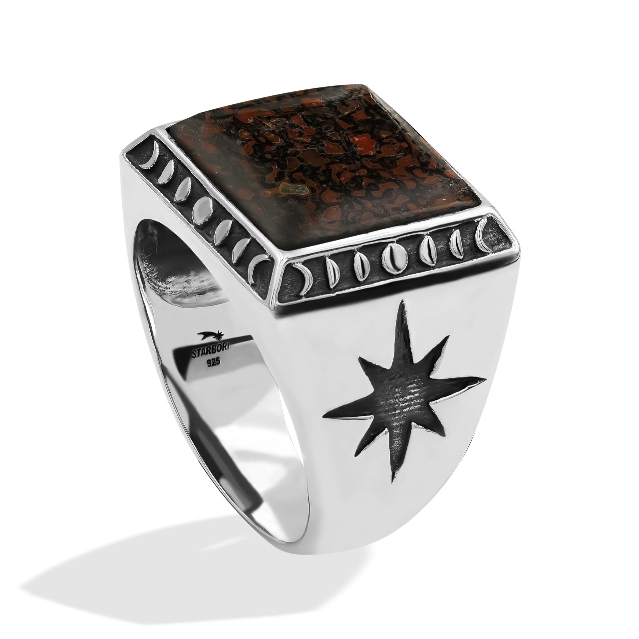 Men's Ring Dinosaur Bone Square Shaped
