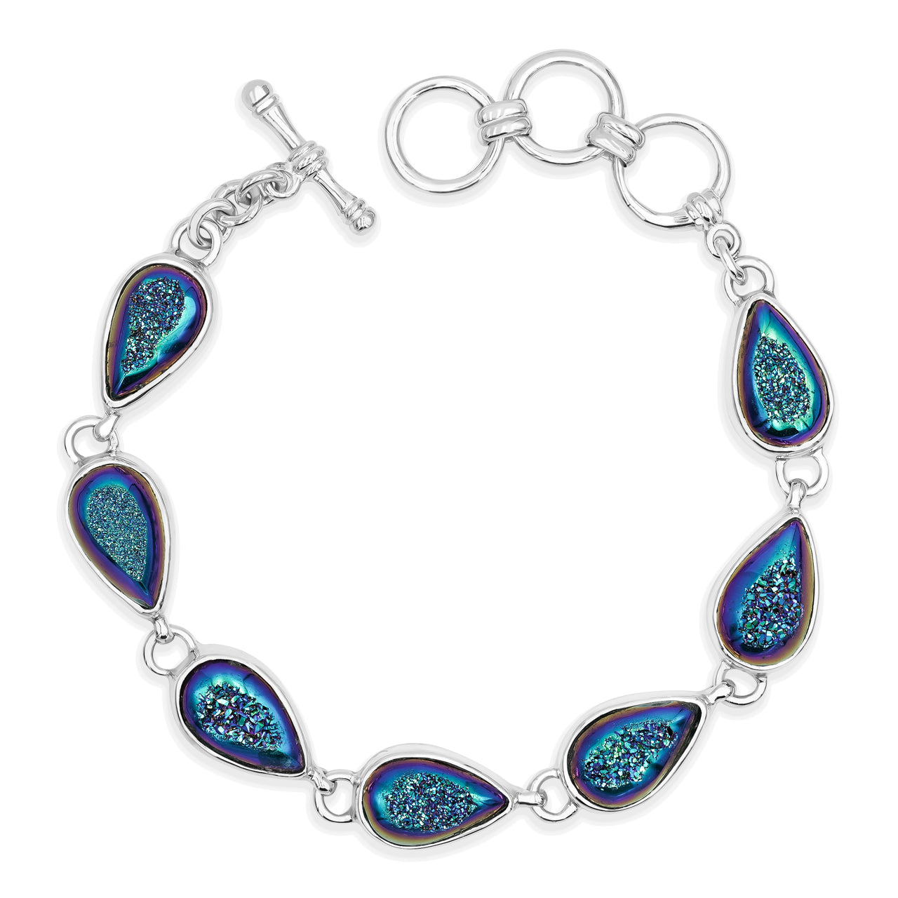 Rainbow Titanium Window Drusy Bracelet