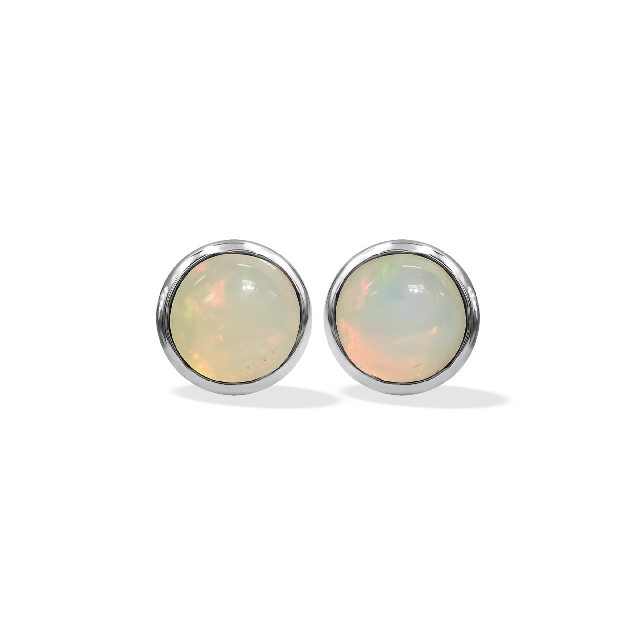 Natural Ethiopian Opal Post Style Earrings Round 5 mm