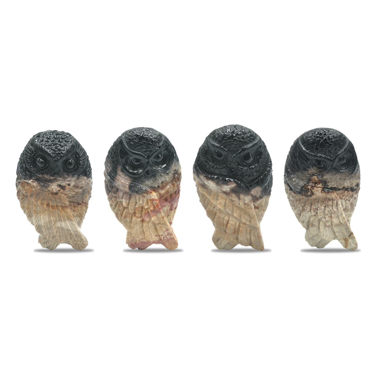 Carved Fossil Wood Owl