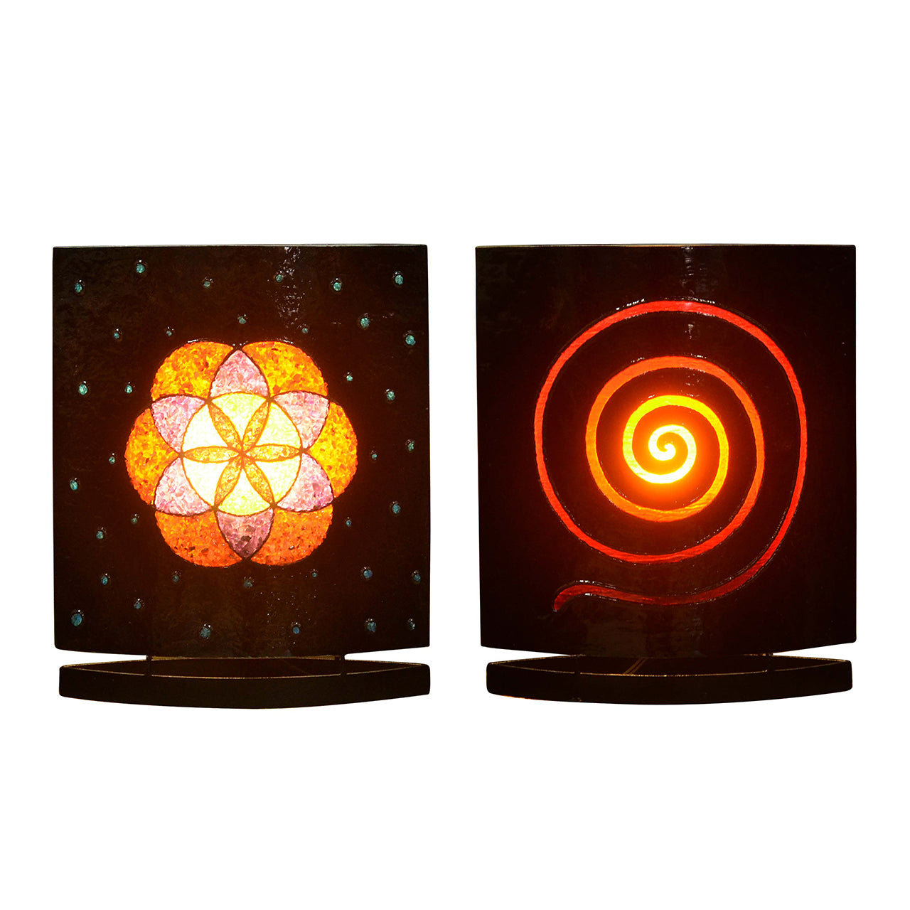 Six Circles Motif Gemstones Table Lamp