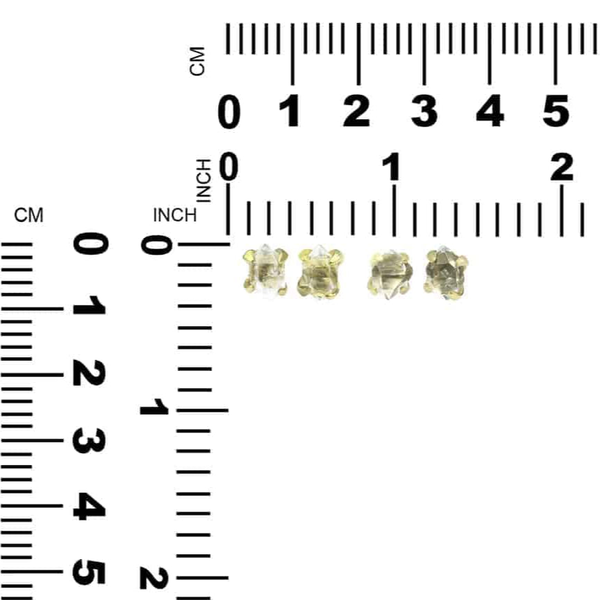 Herkimer Diamond Post Earrings in Solid 18K Gold