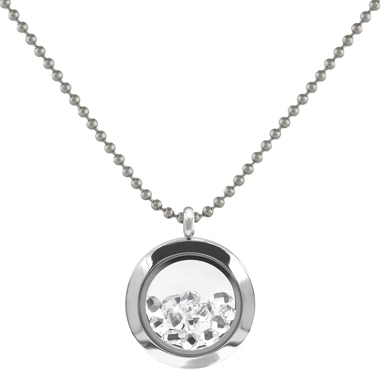 Herkimer Diamond Stainless-Steel Window Pendant Necklace