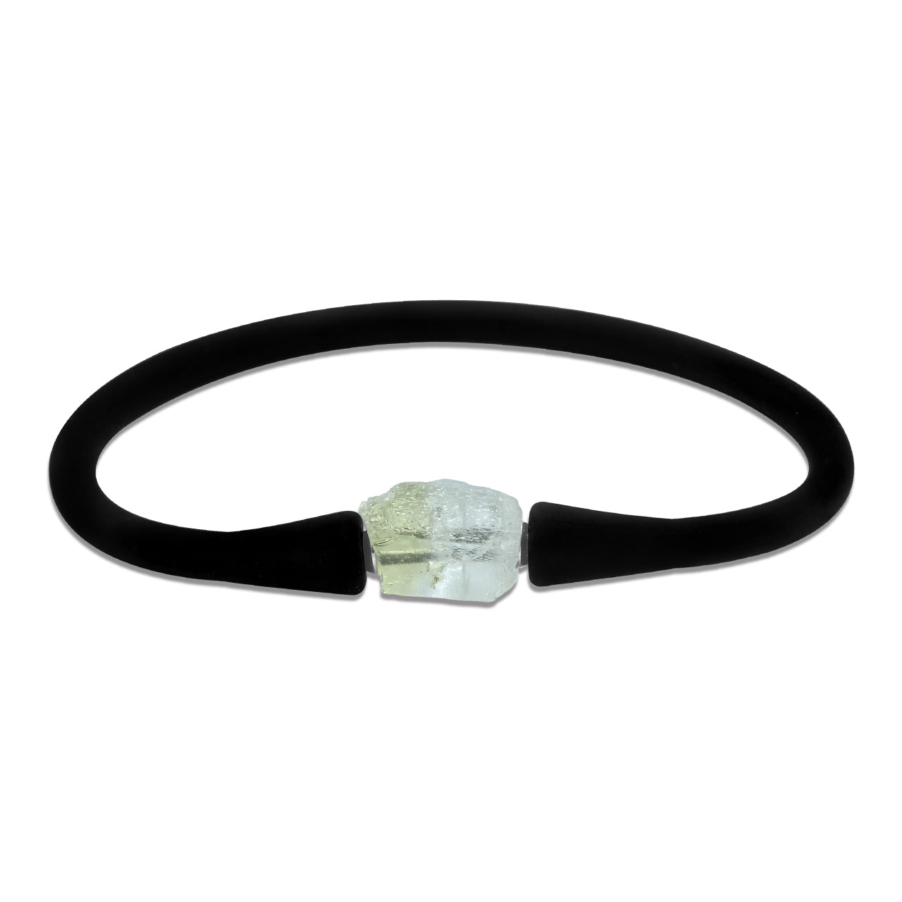 Heliodor 13-17 mm length set in a Silicone Bracelet