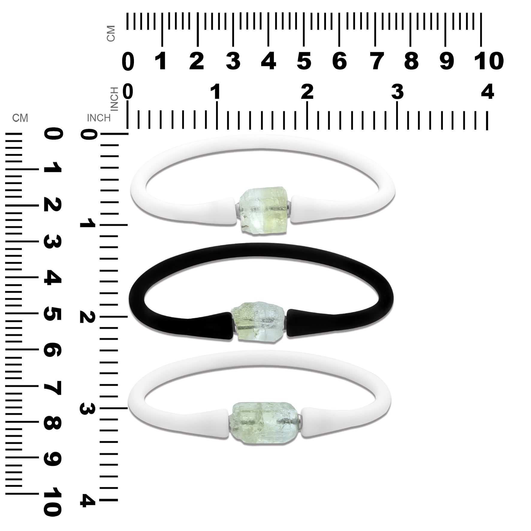 Heliodor 13-17 mm length set in a Silicone Bracelet