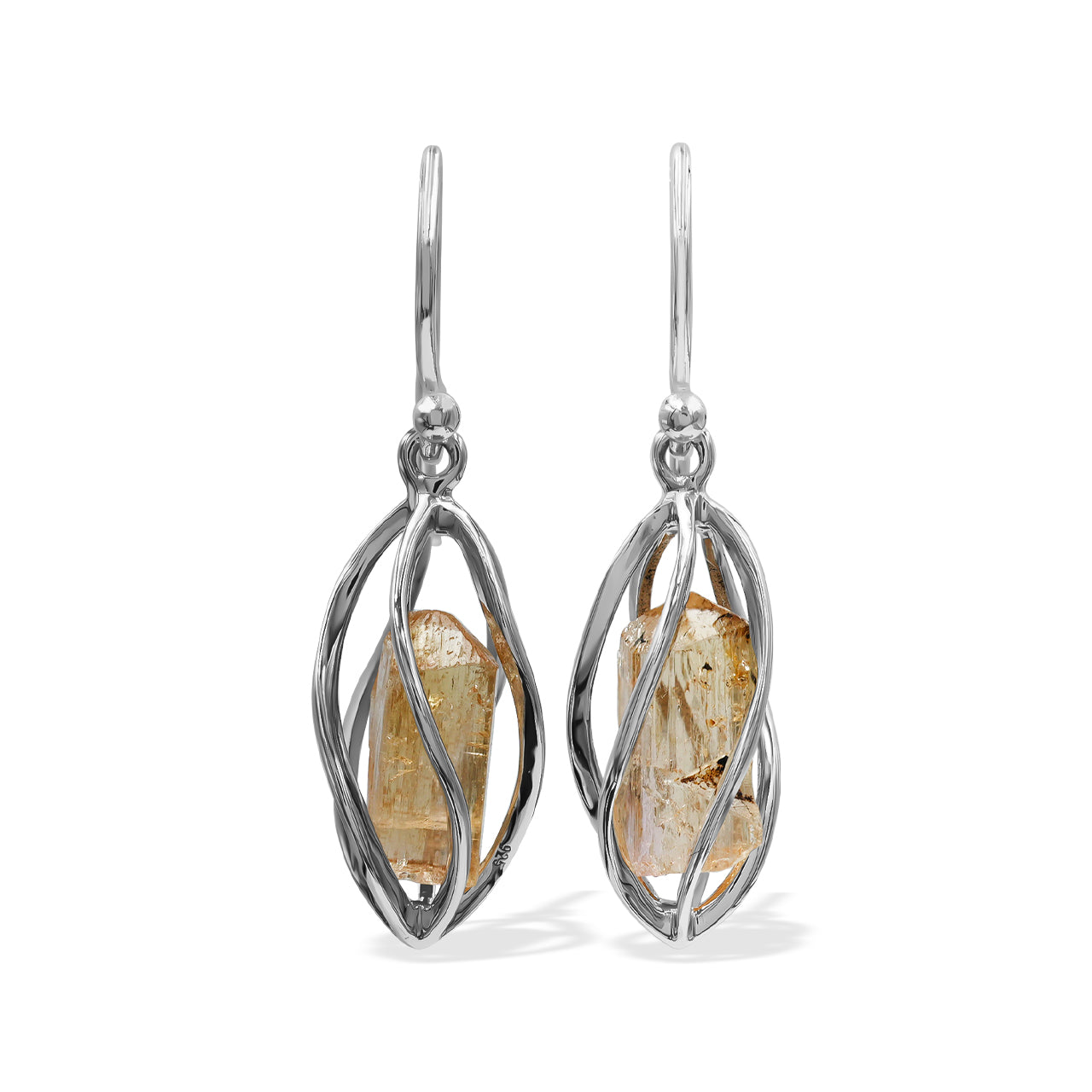Imperial Topaz Crystal Spiral Caged Earrings