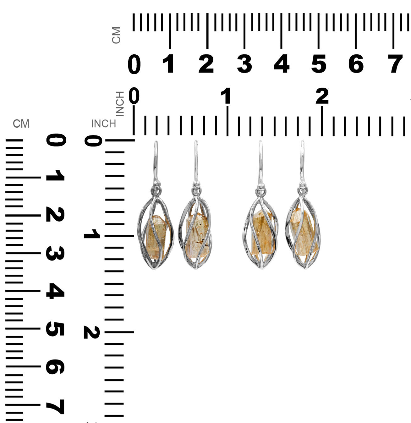 Imperial Topaz Crystal Spiral Caged Earrings