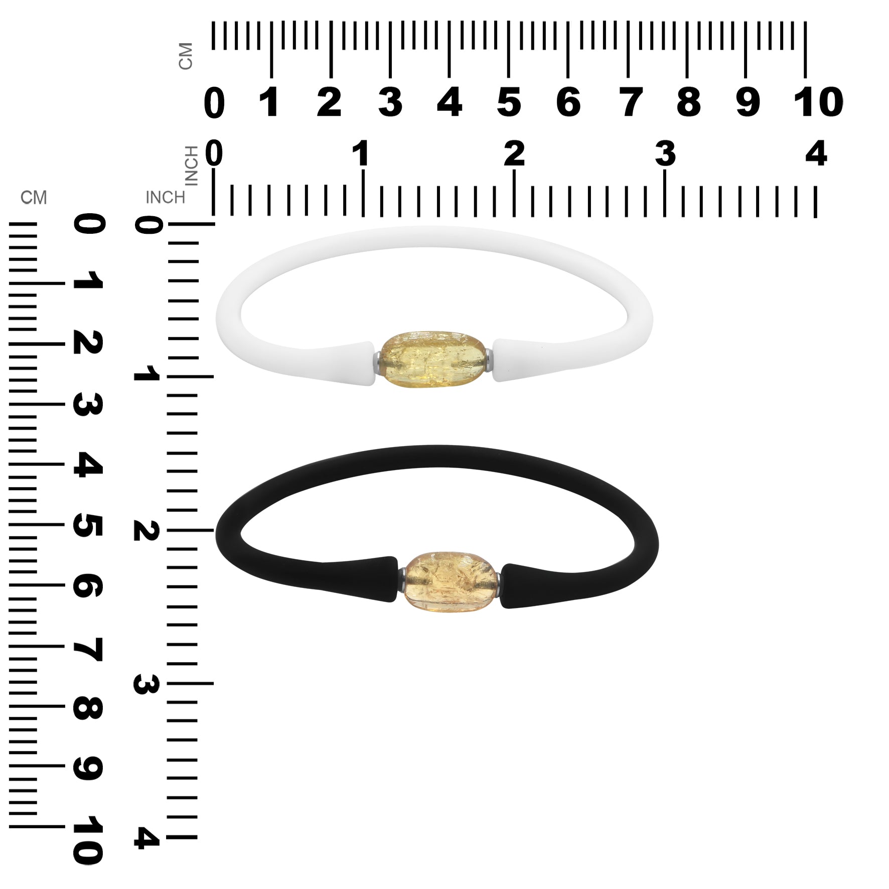 Imperial Topaz bead on Silicone Bracelet