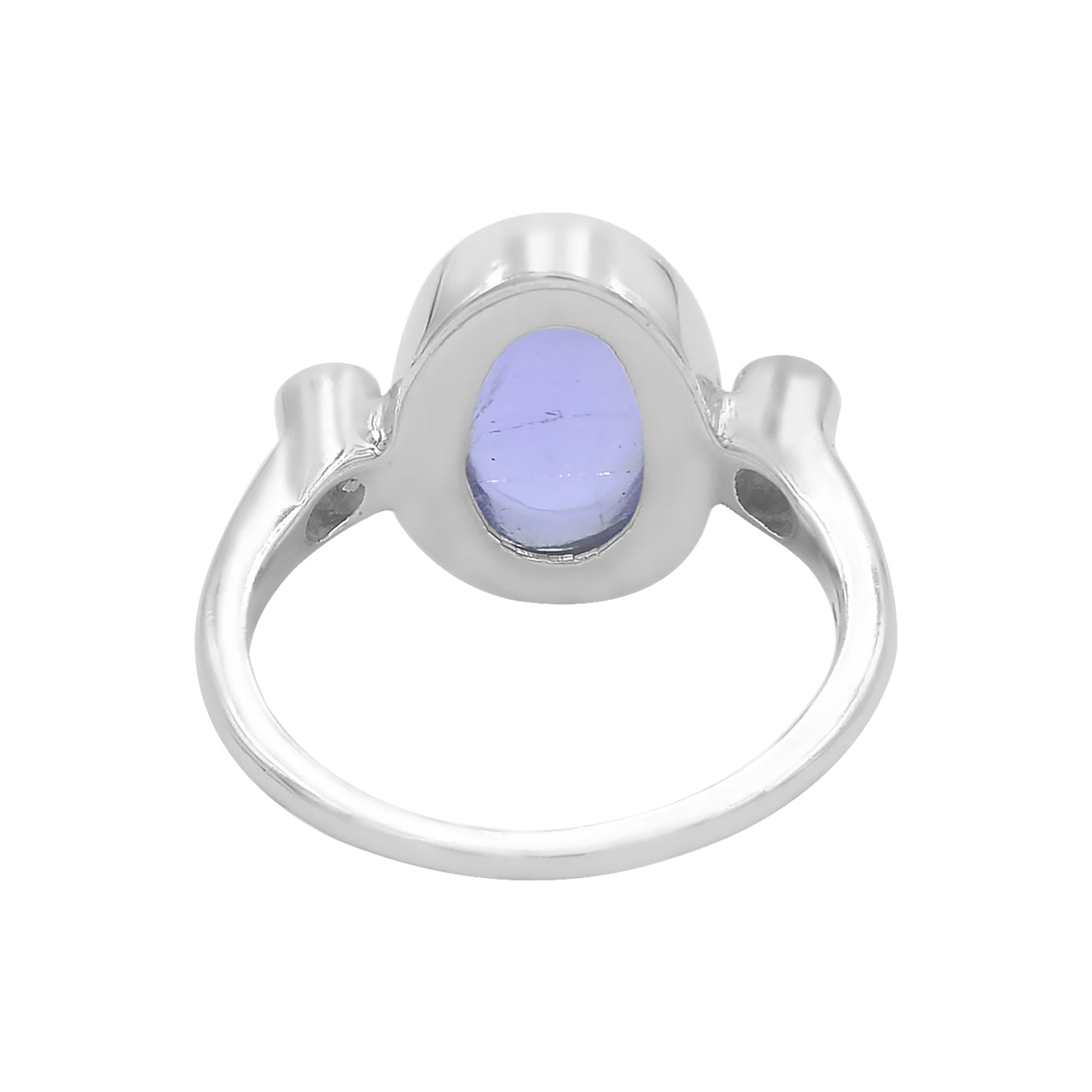 Iolite Oval Cabochon Ring with Topaz Accents