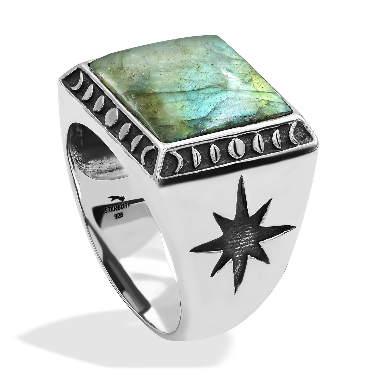 Labradorite Square Men's Ring