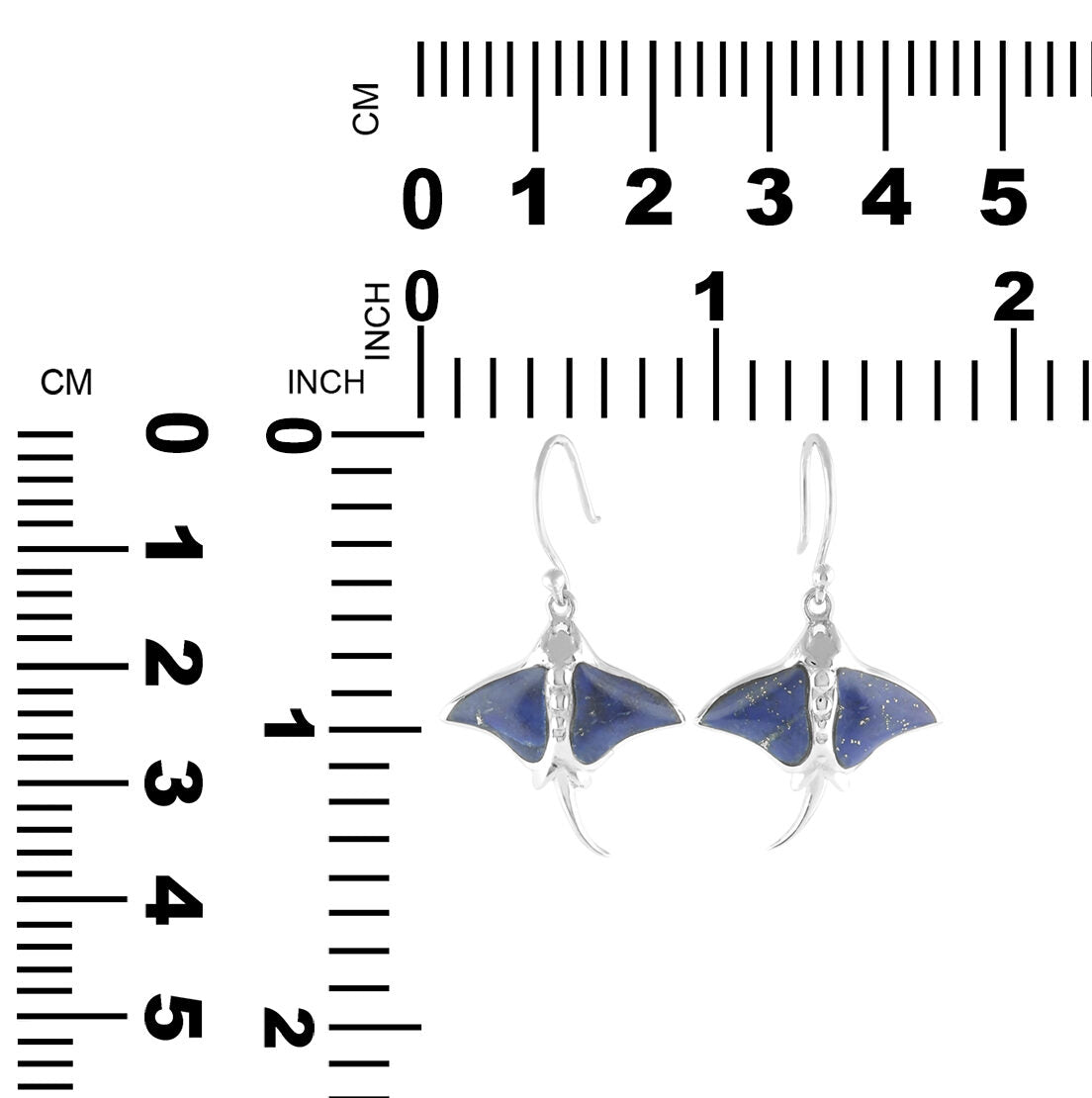 Lapis Lazuli Manta Ray Earrings