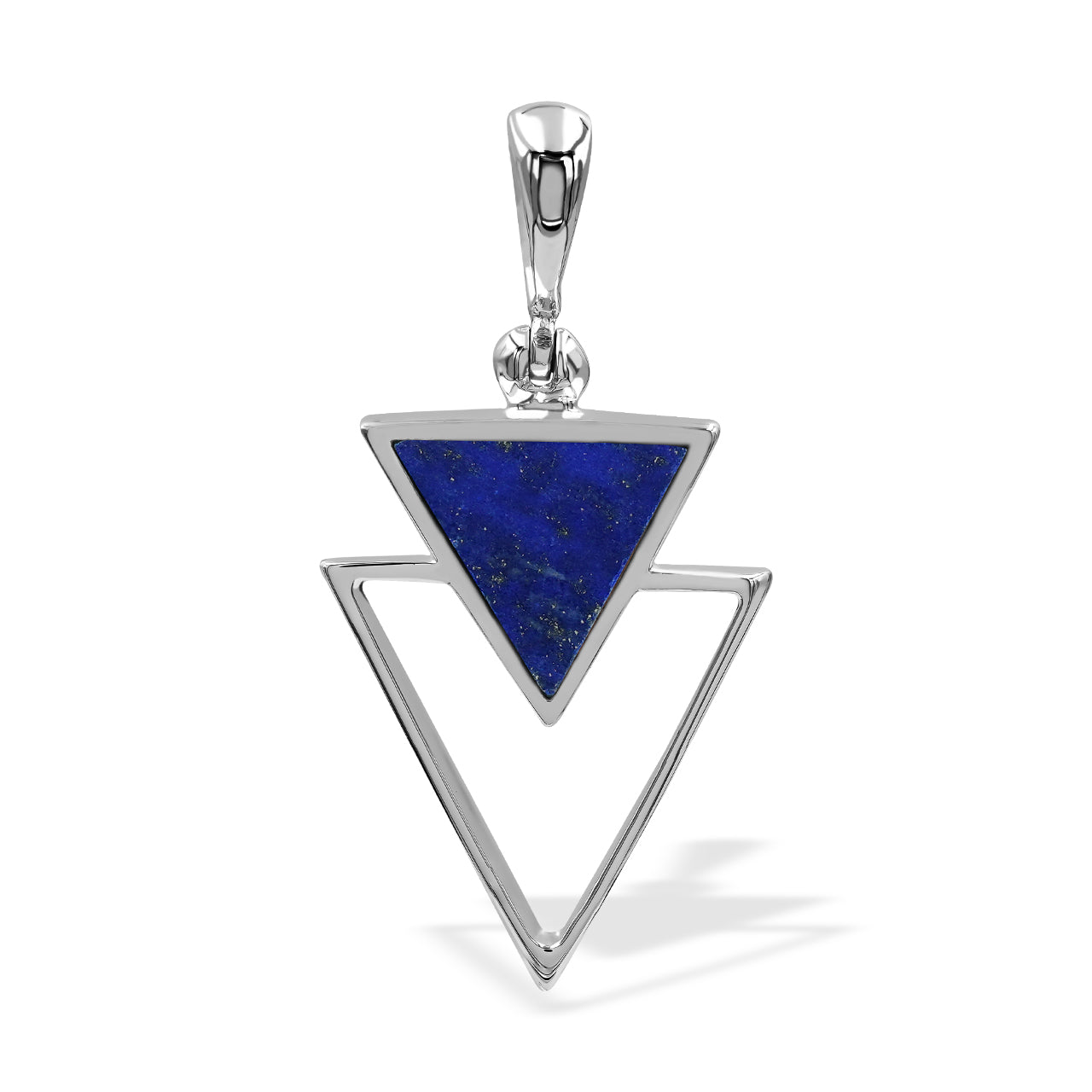 Lapis Lazuli Triangle Stacked Pendant & Earrings Set
