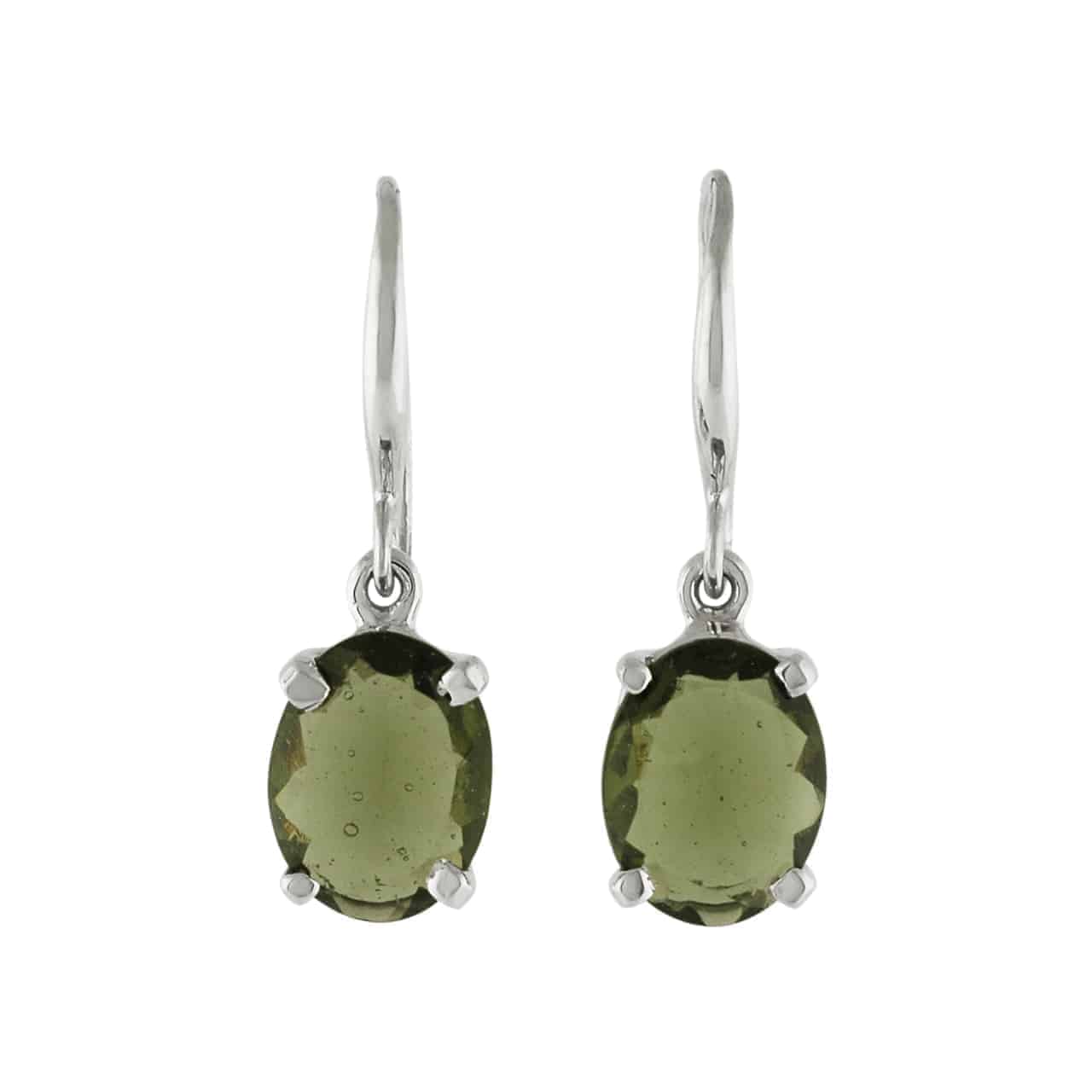 Moldavite Faceted Earrings