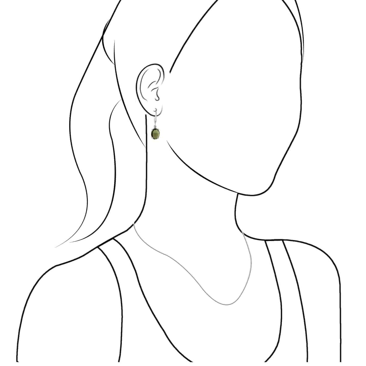 Moldavite Faceted Earrings