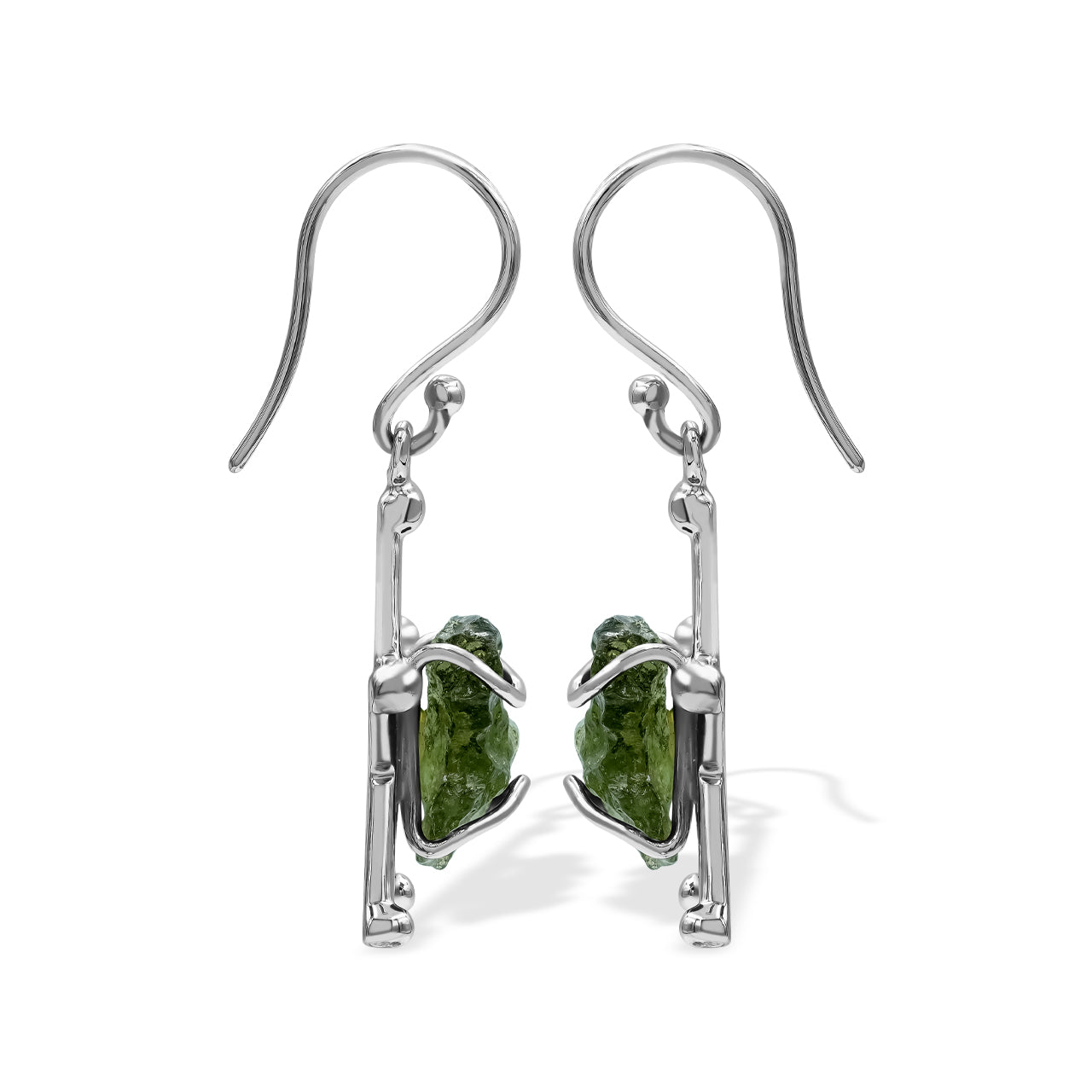 Moldavite Star Earrings