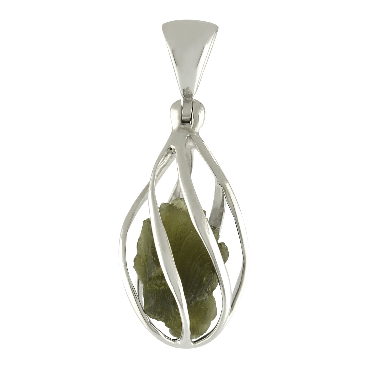 Moldavite Cage Pendant