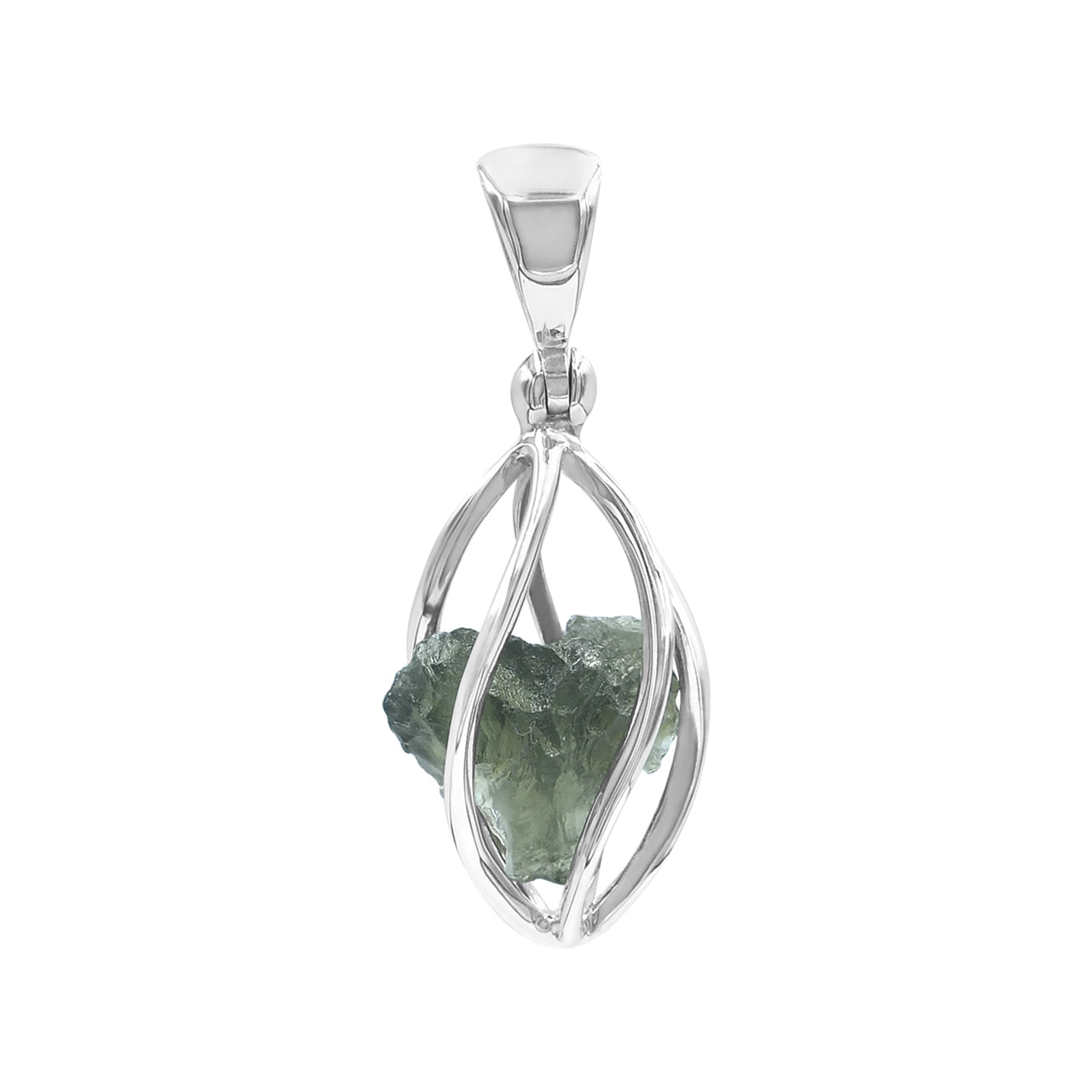 Moldavite Caged Pendant