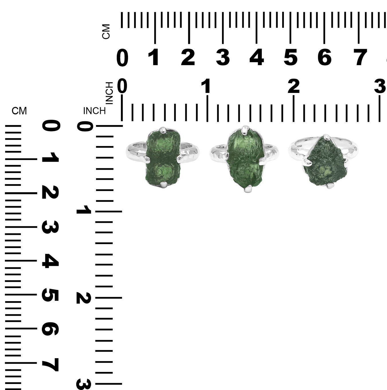 Moldavite Cast Prong Set Ring
