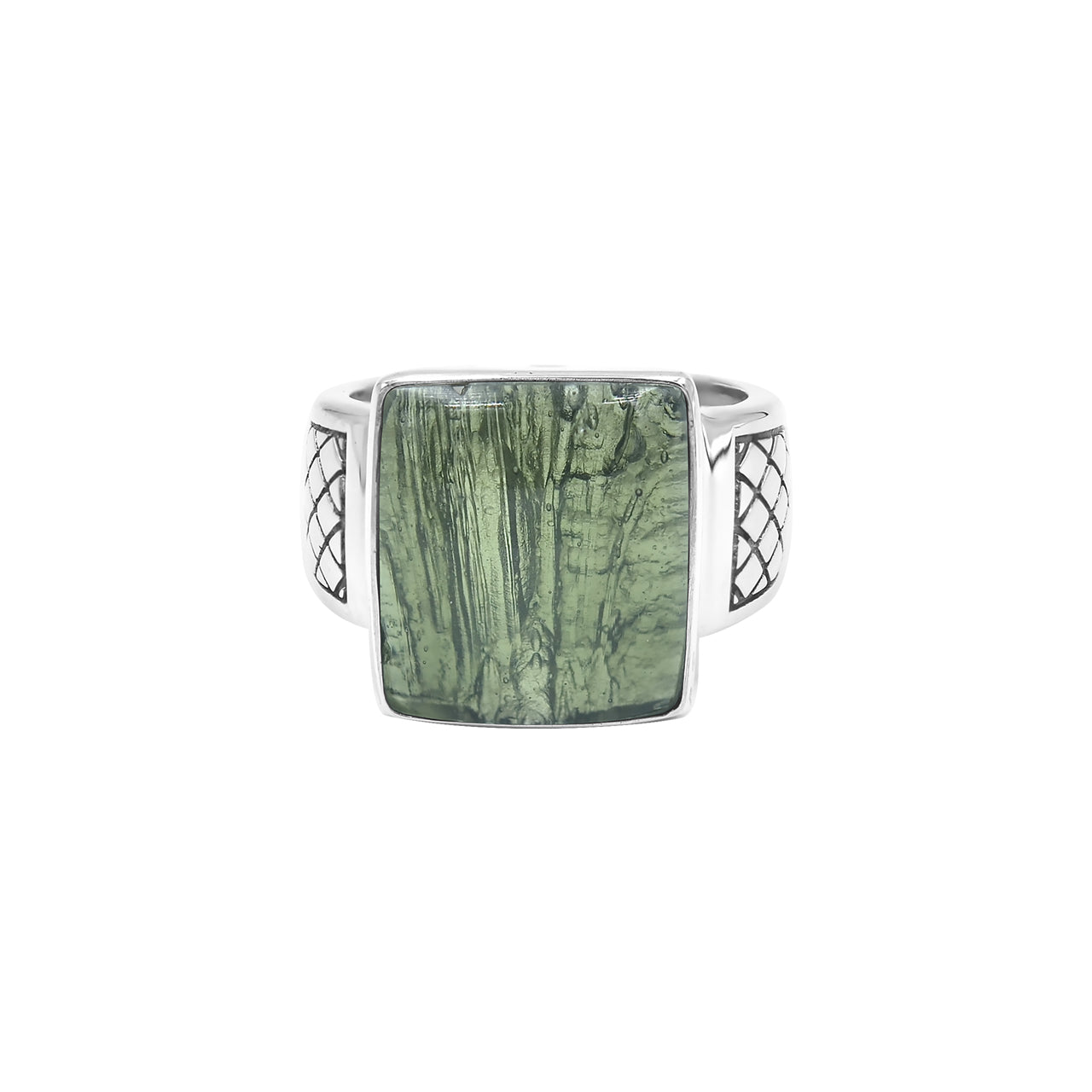 Moldavite Men's Style Ring