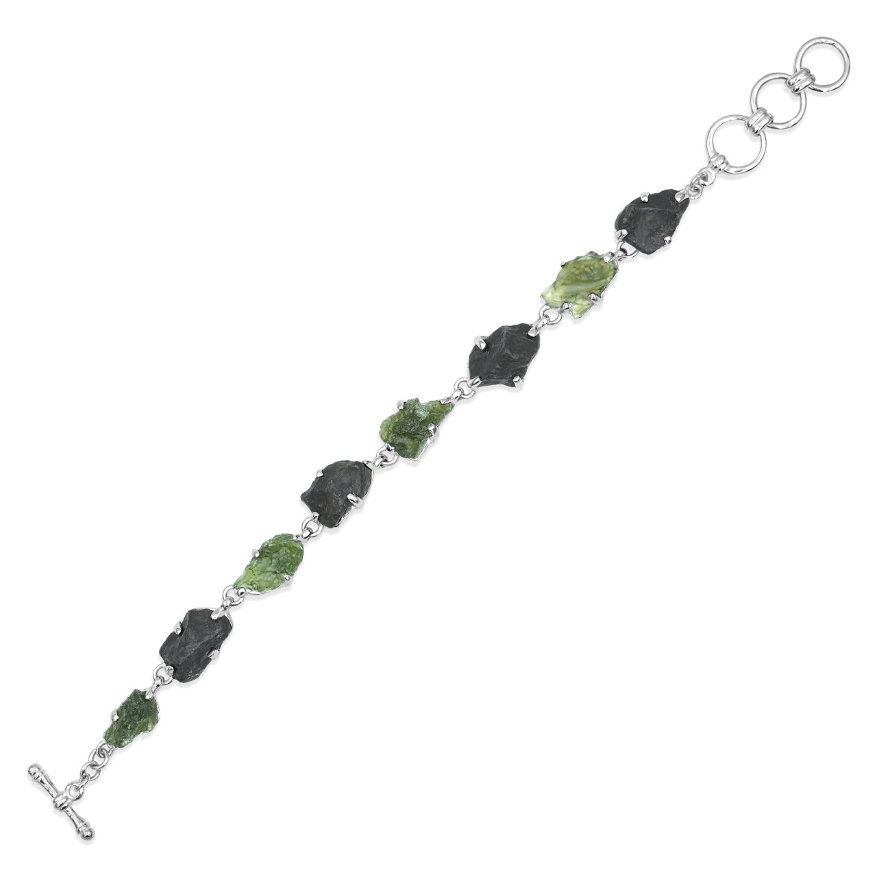 Moldavite & Agoudal Iron Meteorite Bracelet