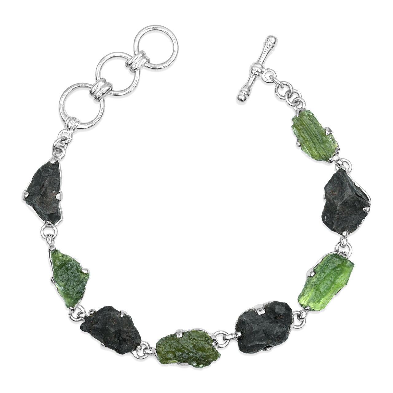 Moldavite & Agoudal Iron Meteorite Bracelet