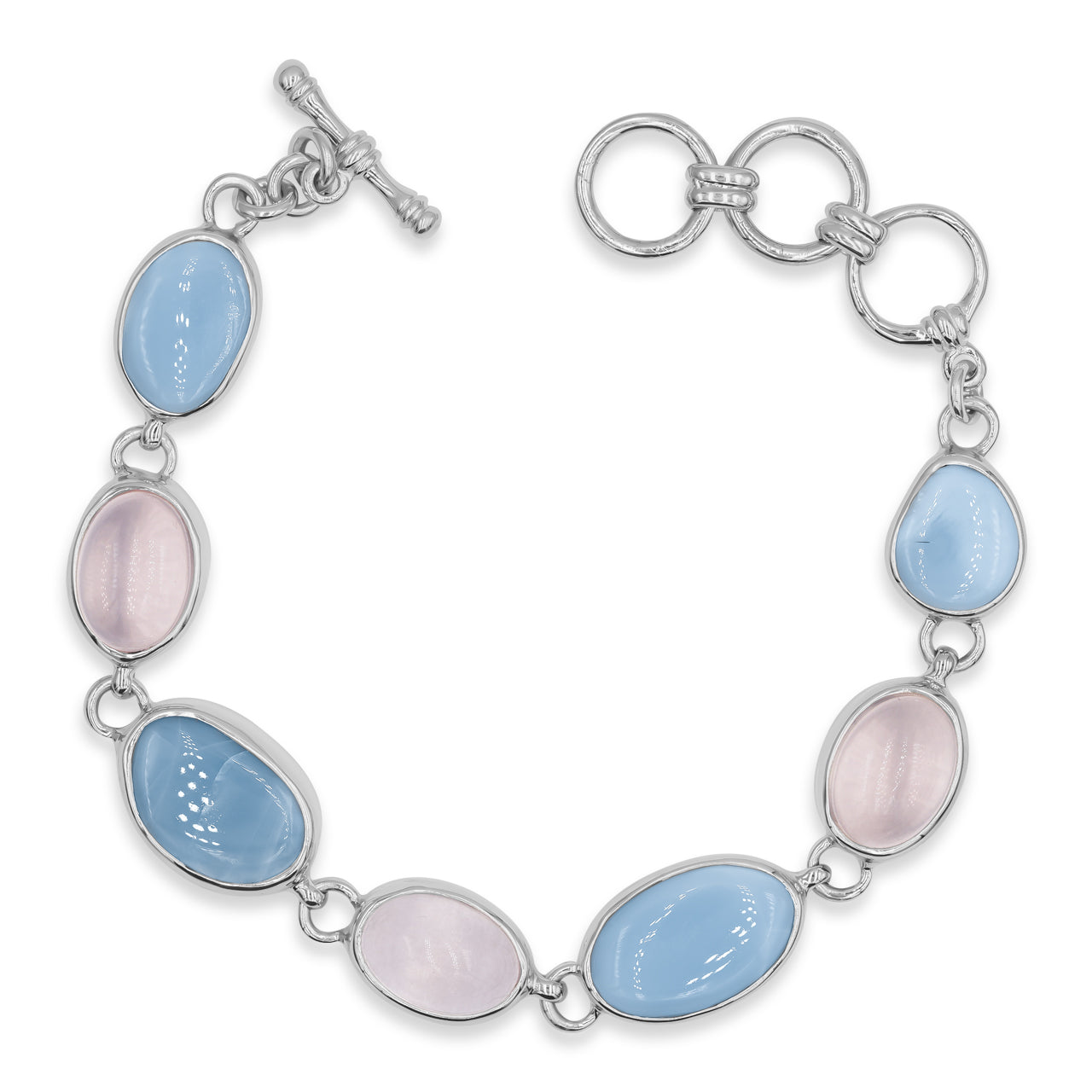Blue Opal & Rose Quartz Bracelet