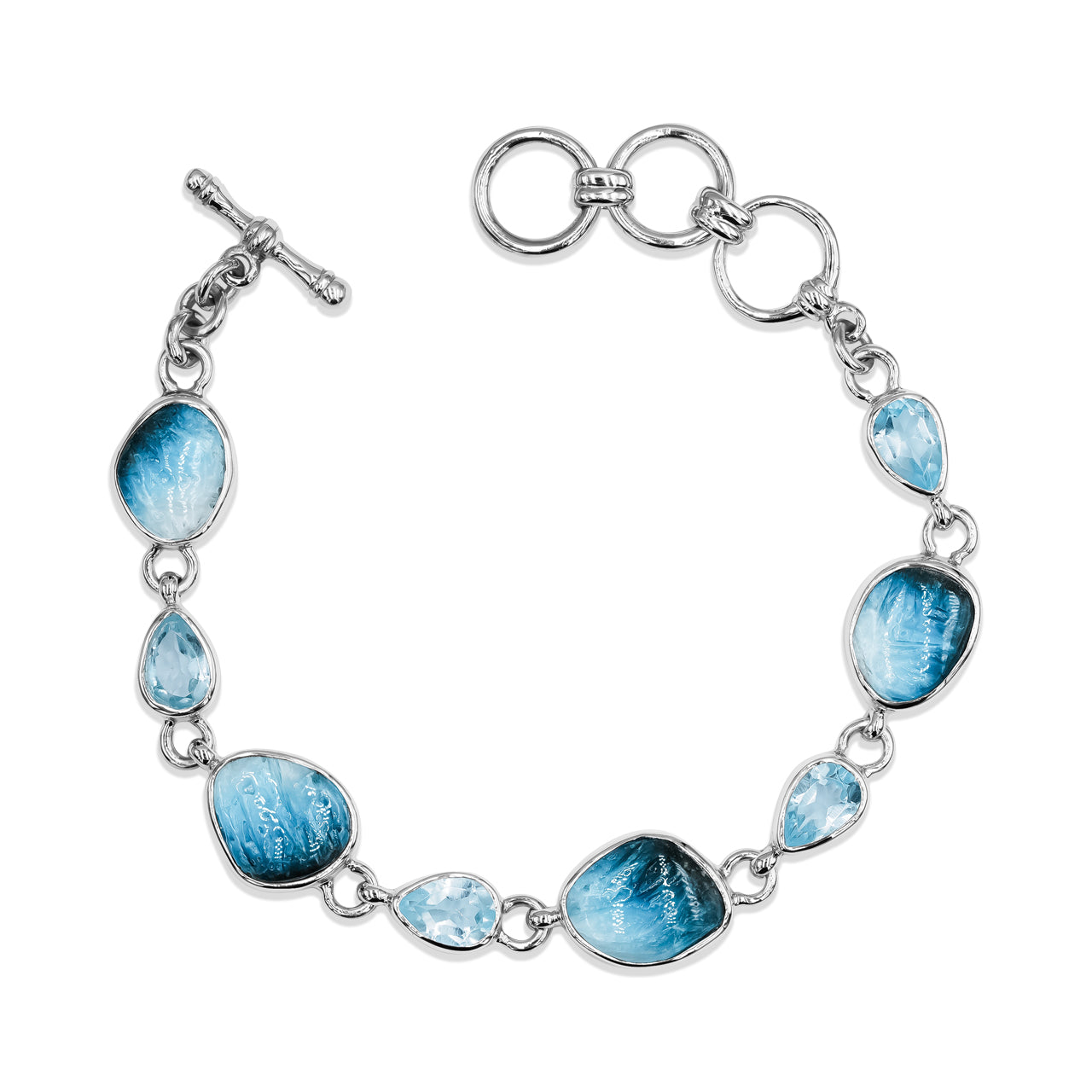 Blue Ice Glacierite & Blue Topaz Bracelet
