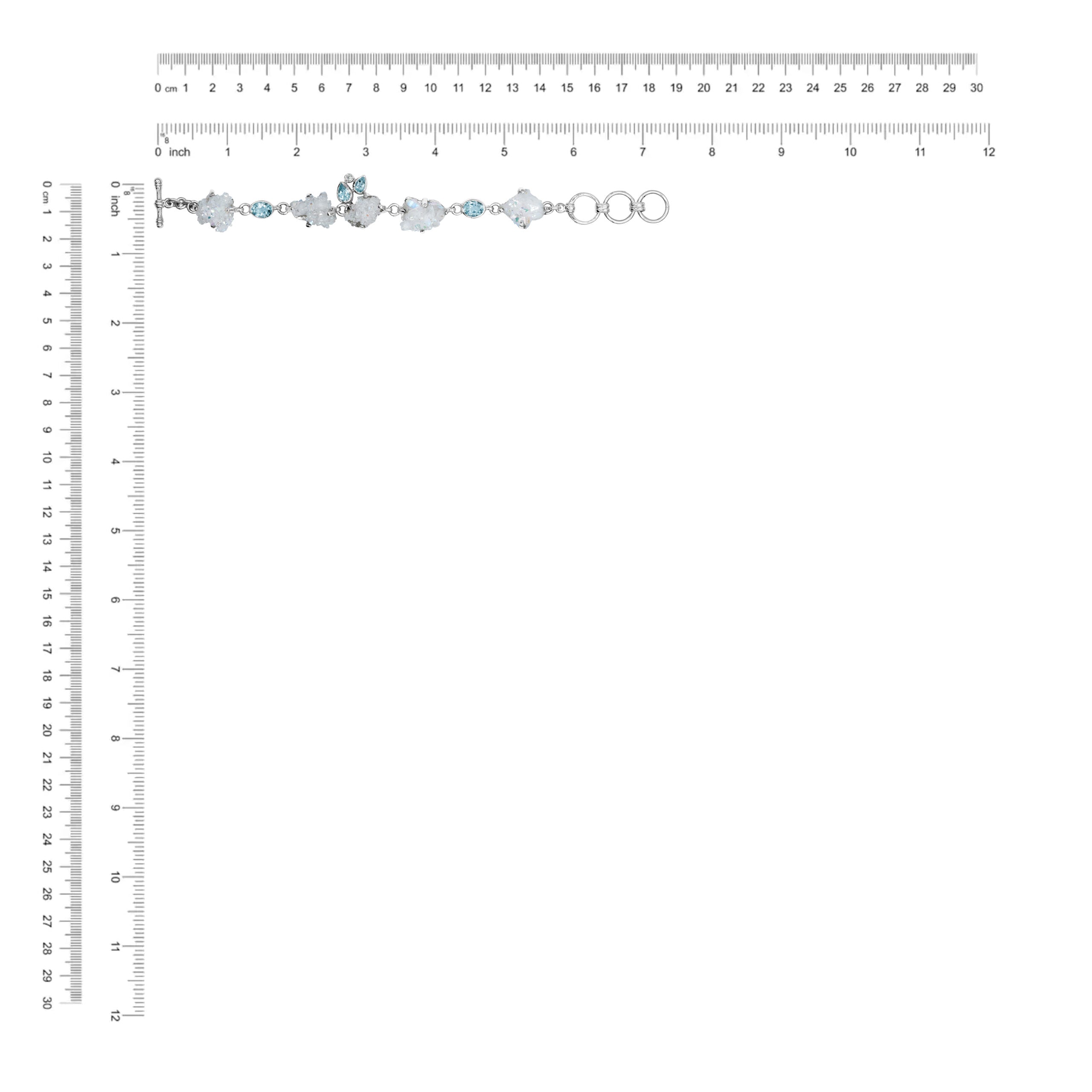 Angel Aura Quartz Crystal, Blue Topaz & White Topaz Bracelet