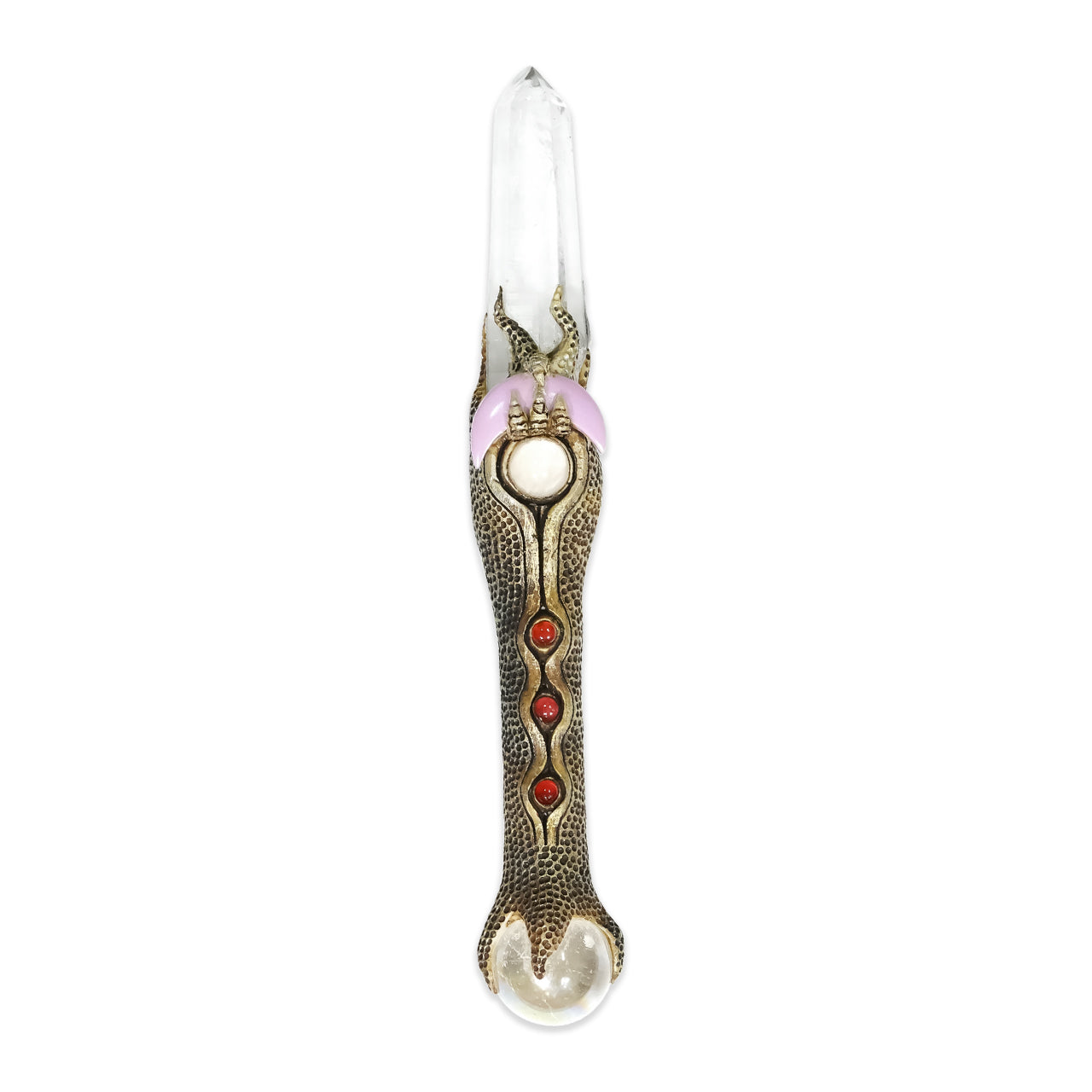 The wand with laser Quartz Crystal & Si opal Quartz 7.5" length