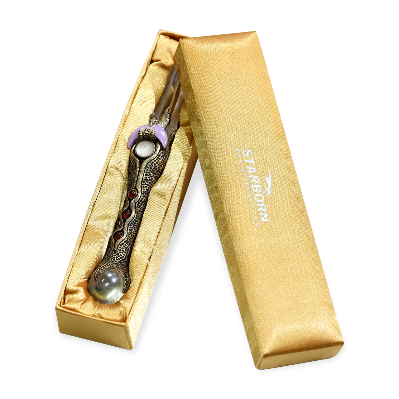 The wand with laser Quartz Crystal & Si opal Quartz 7.5" length