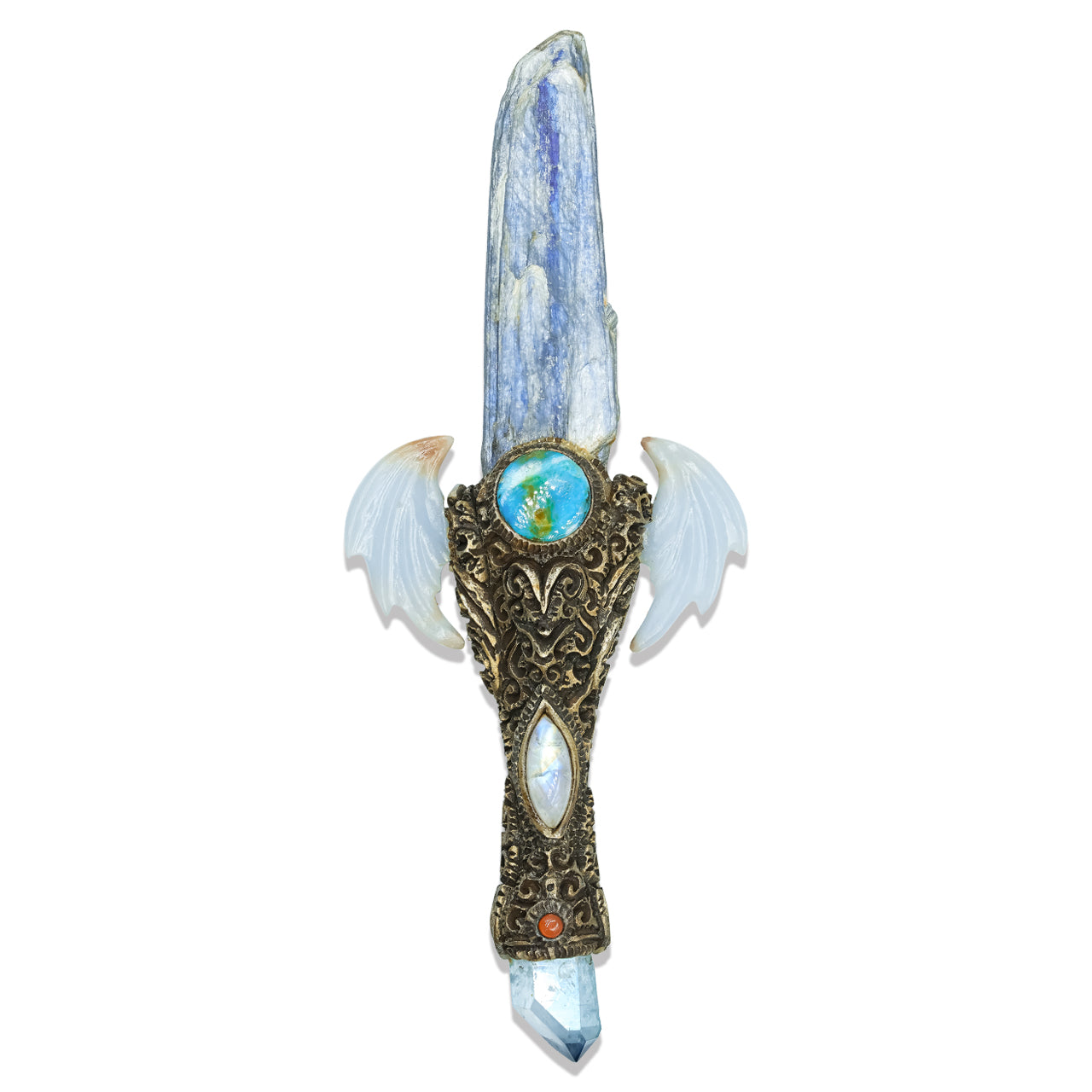 Kyanite Crystal & Angelite Wings Wand