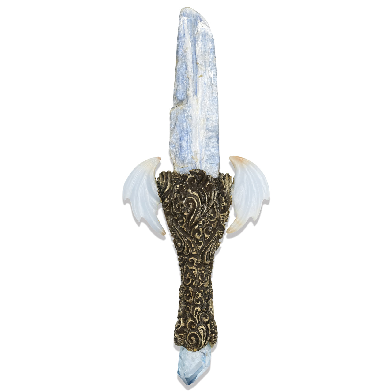 Kyanite Crystal & Angelite Wings Wand