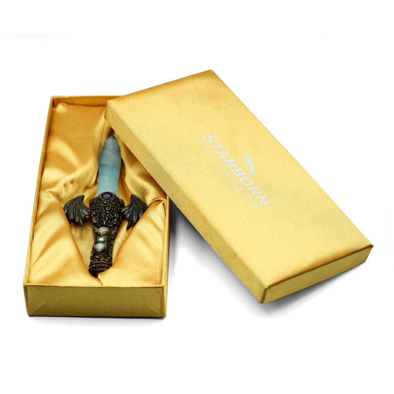 Trolleite with Rainbow Obsidian Wings Wand