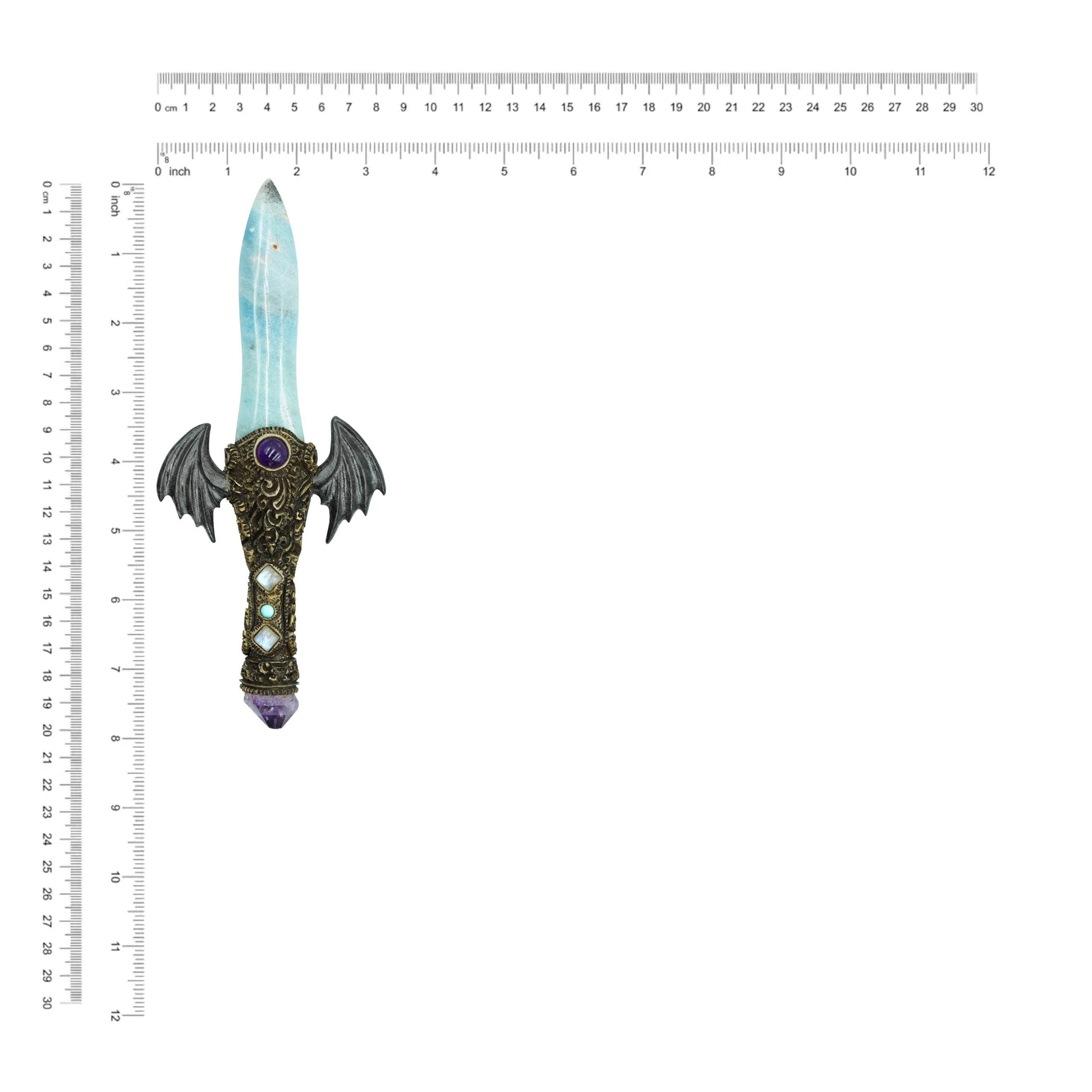 Trolleite with Rainbow Obsidian Wings Wand