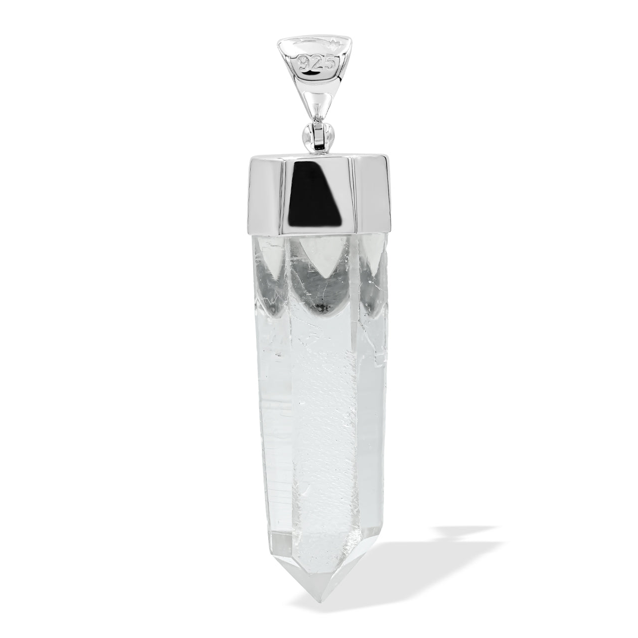 Rainbow Moonstone & Quartz Crystal Pendant