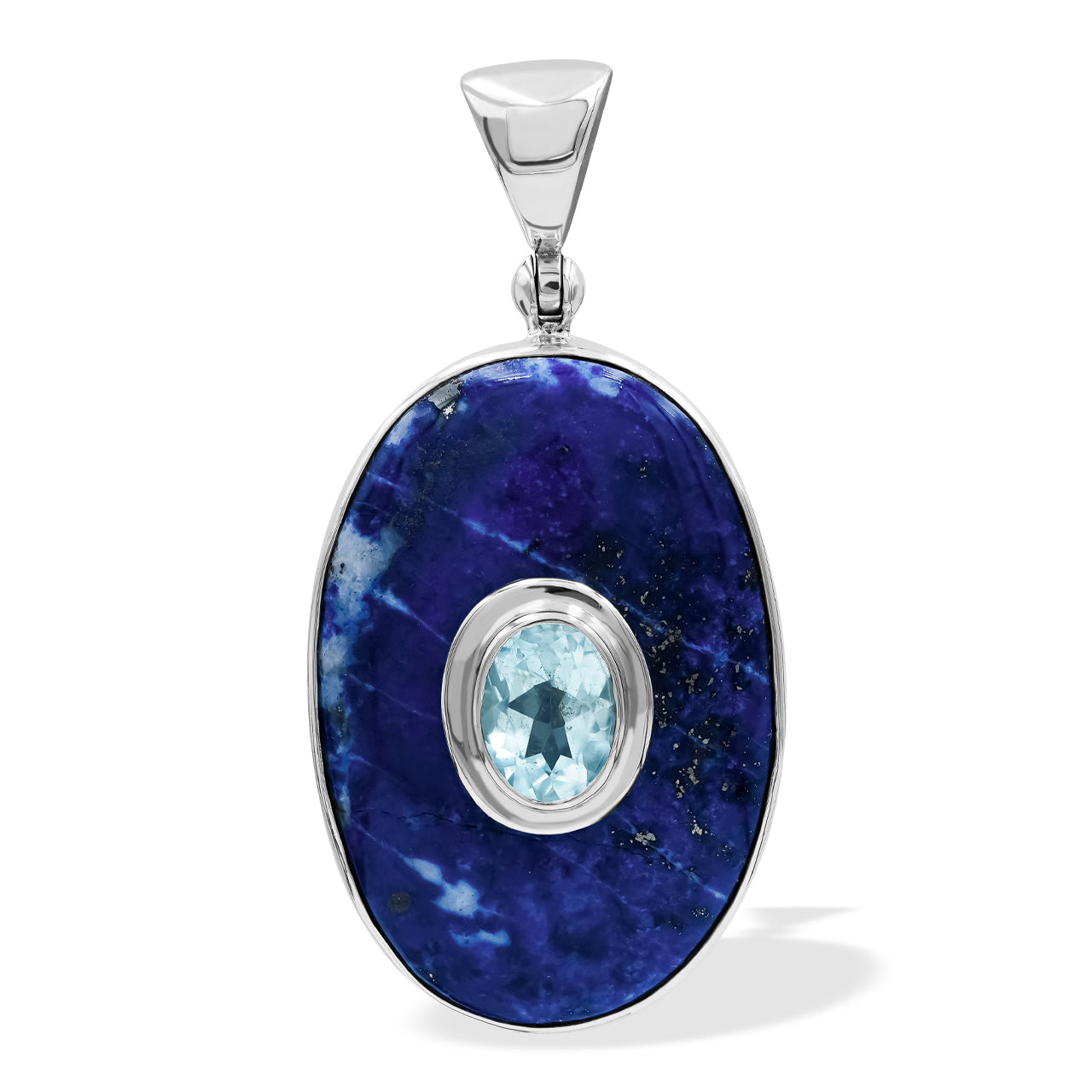 Lapis Lazuli with Blue Topaz Accent Pendant