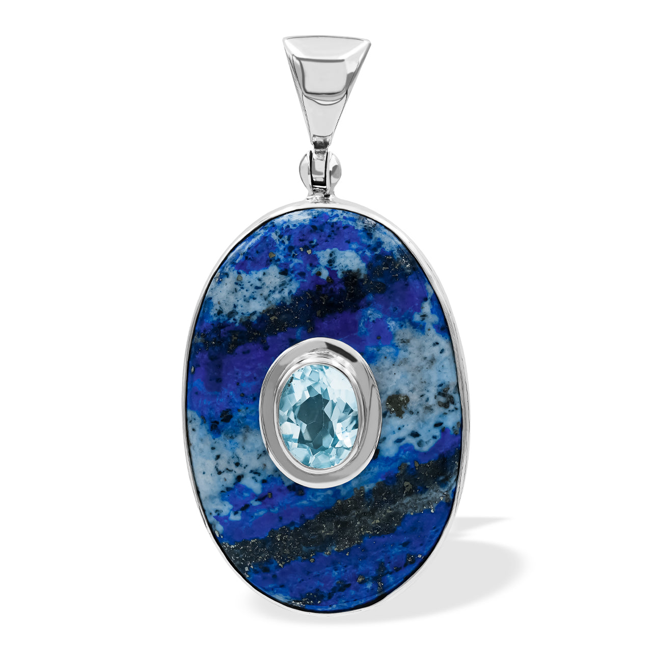 Lapis Lazuli with Blue Topaz Accent Pendant