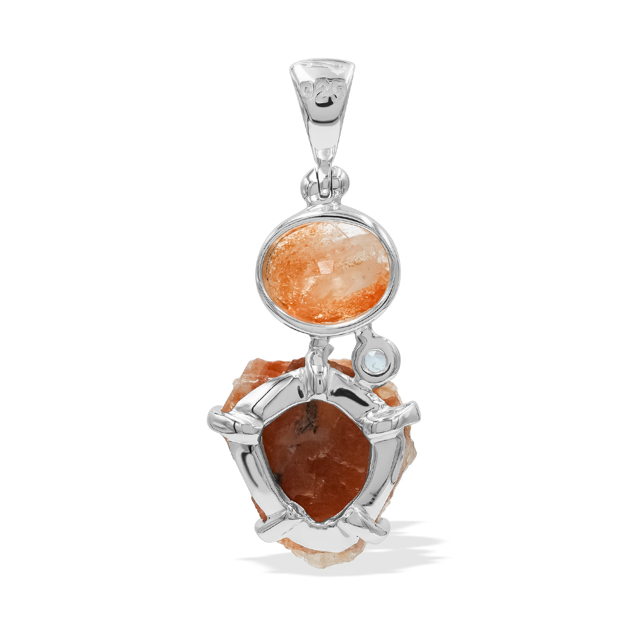 CMIXPE072.4Sunstone and White Topaz Pendant