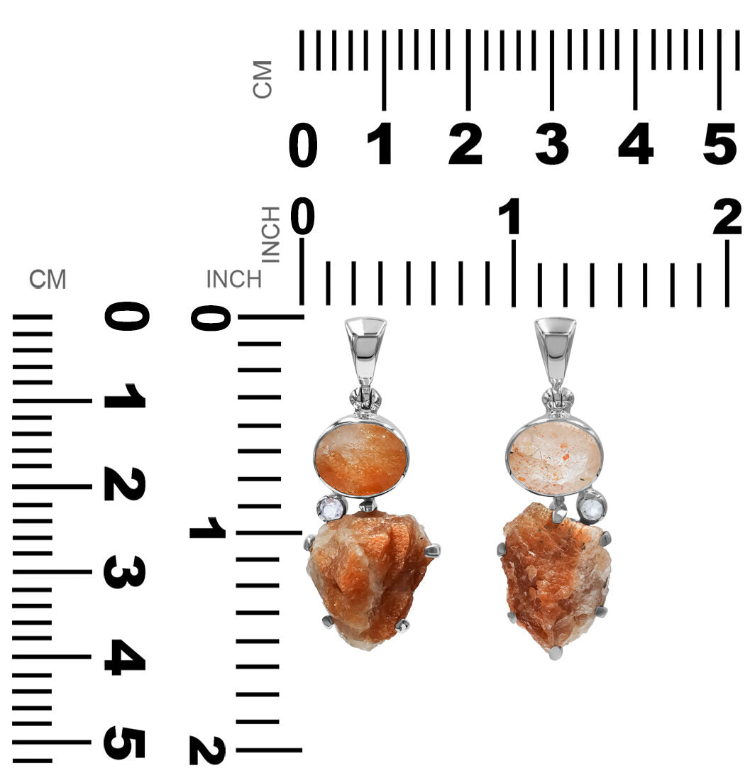 Sunstone and White Topaz Pendant