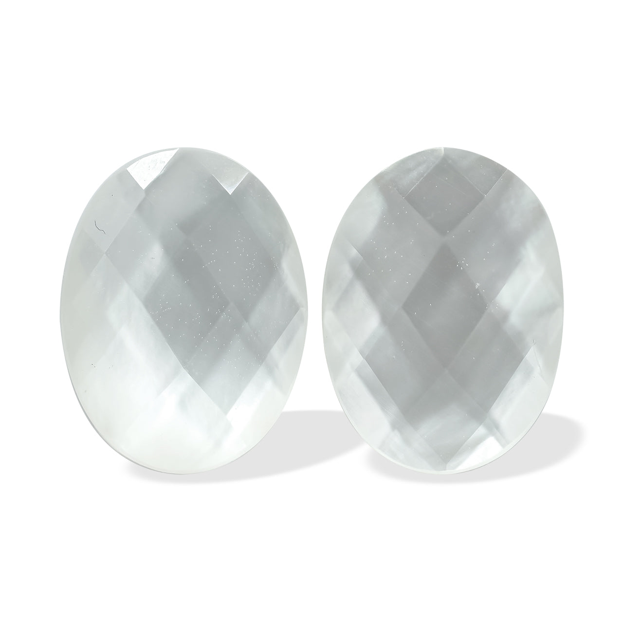 MOP and Quartz Doublet Oval 12x16mm